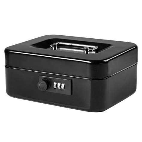 metal cash box with combination lock|cash box with code lock.